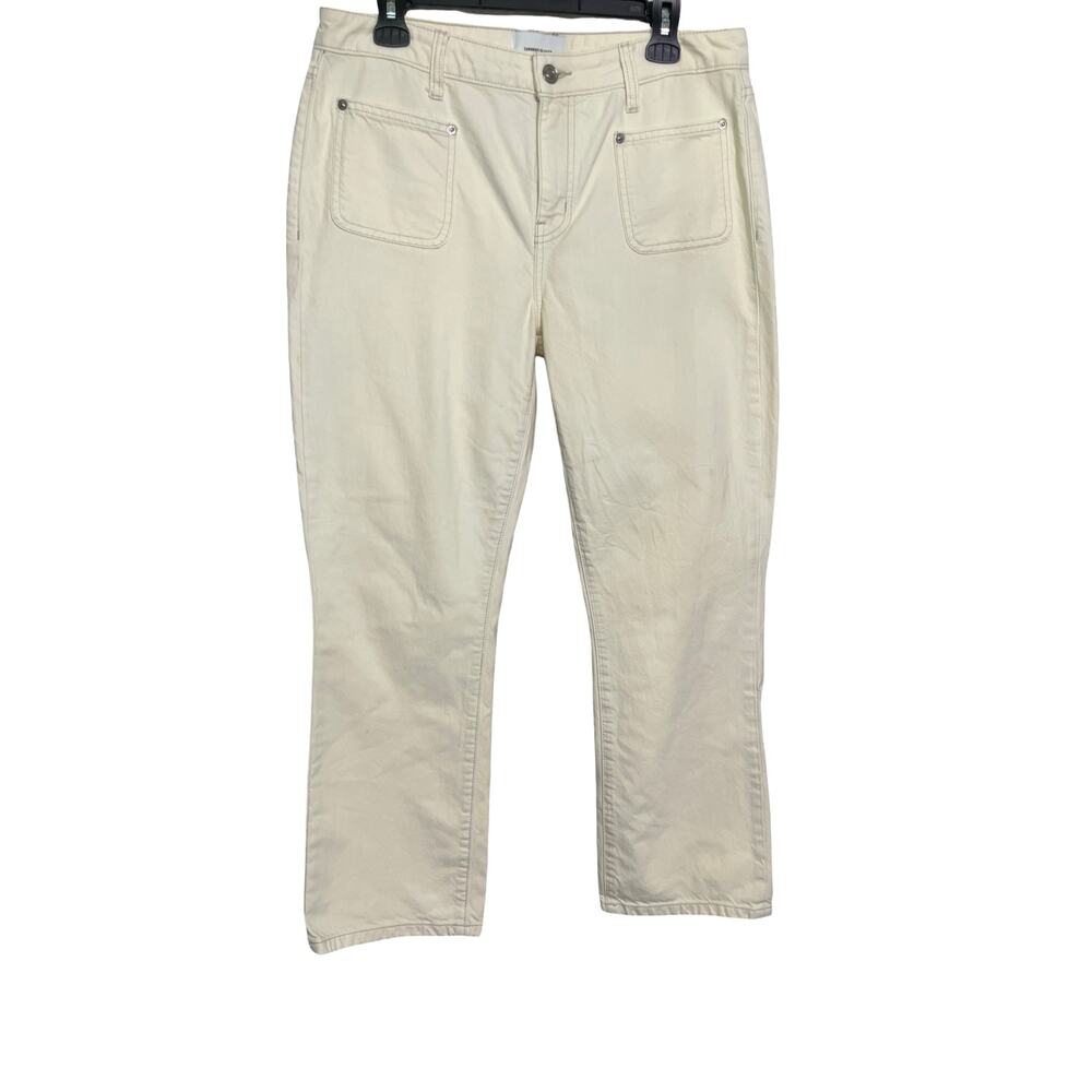 Current/Elliott Cream Utility Straight Leg Jeans Size 31 Off White Denim Summer